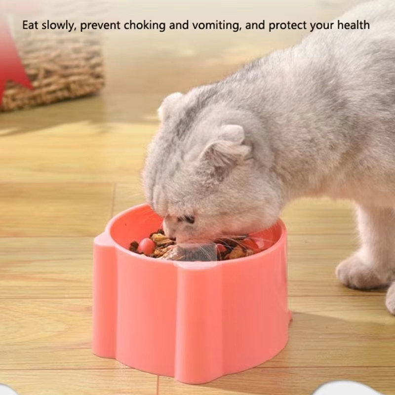 Cat Slow Food Bowl Small Cat and Dog Anti Choking Bowl Neck Protection Design Cat and Dog Feeding Device Pet Supplies