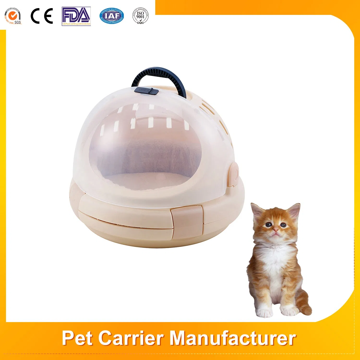Eco-Friendly Polypropylene Luxury Dog Travel Crate Pet Suitcase Air Kennel Plastic Pet Supplier XL Designer Cat Carrier