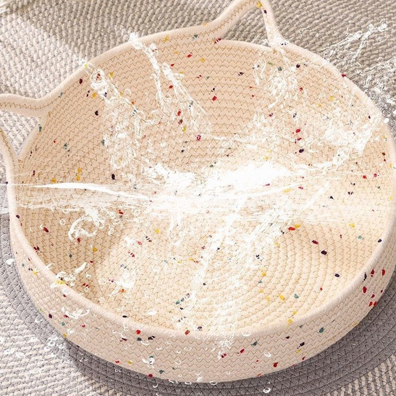 Woven Colorful Cotton Rope Comfortable Pet Bedding House Nest Along with Different Cotton Storage Baskets