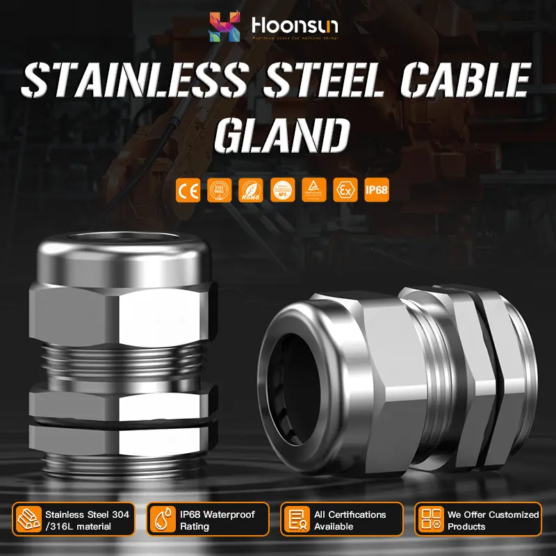 China Suppliers Factory IP68 Waterproof Stainless Steel Cable Gland with Corrosion Resistance and UL Certification