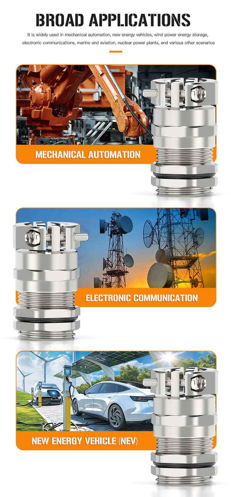 Metal Cable Gland Double Lock 3