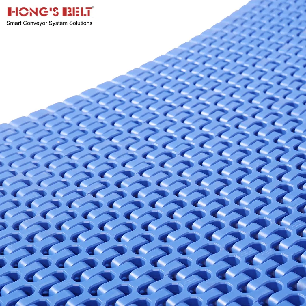 Hongsbelt HS-500b-HD Modular Plastic Conveyor Belt Replacement Series 2400 Radius Flush Grid