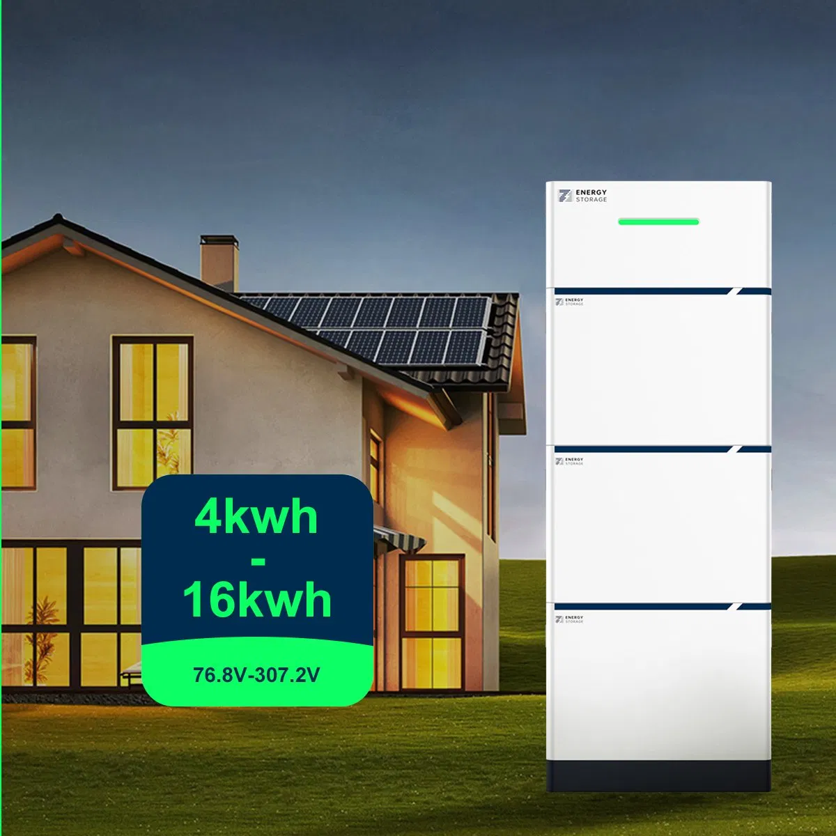 High Voltage Power Wall 76.8V Stackable Battery 4kwh 50ah LiFePO4 Solar Lithium Battery Home Energy Storage System