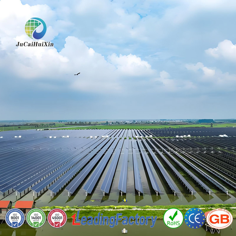 Jhcx-CE Centralized Galvanized Steel Solar Structure with Reinforced Concrete Monopile Foundation