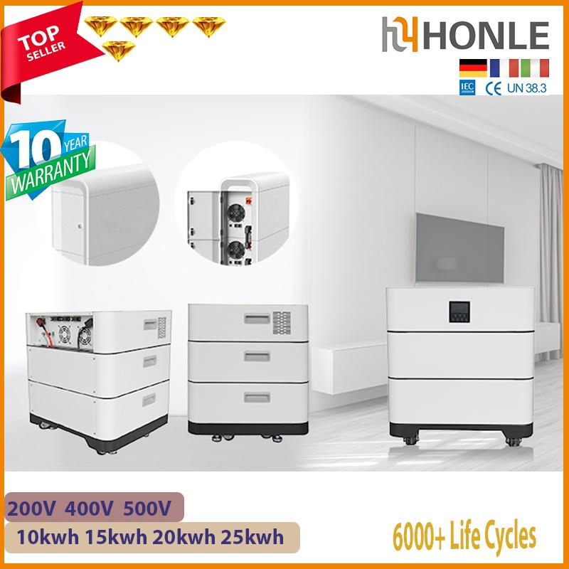 Honle LiFePO4 Lithium Battery 51.2V 100 200 300 400 Ah Home Energy Storage Solar Panel UPS Power Bank System 5kw 10kw