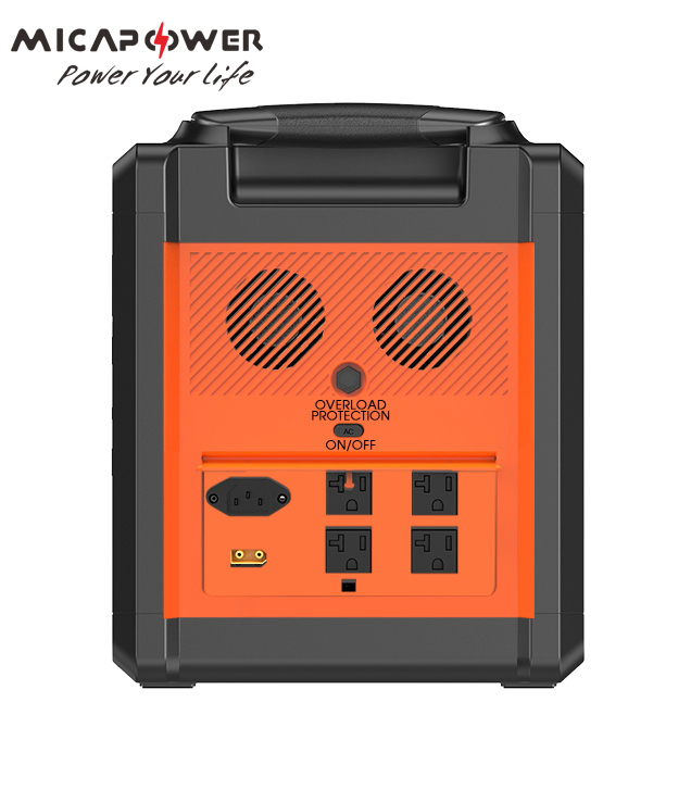 Mica Power 2500W 2400W Solar Power Travel Lithium Battery LiFePO4 LFP Battery Outdoor Camping 1000W Portable Power Station Big Power Bank with LED Light