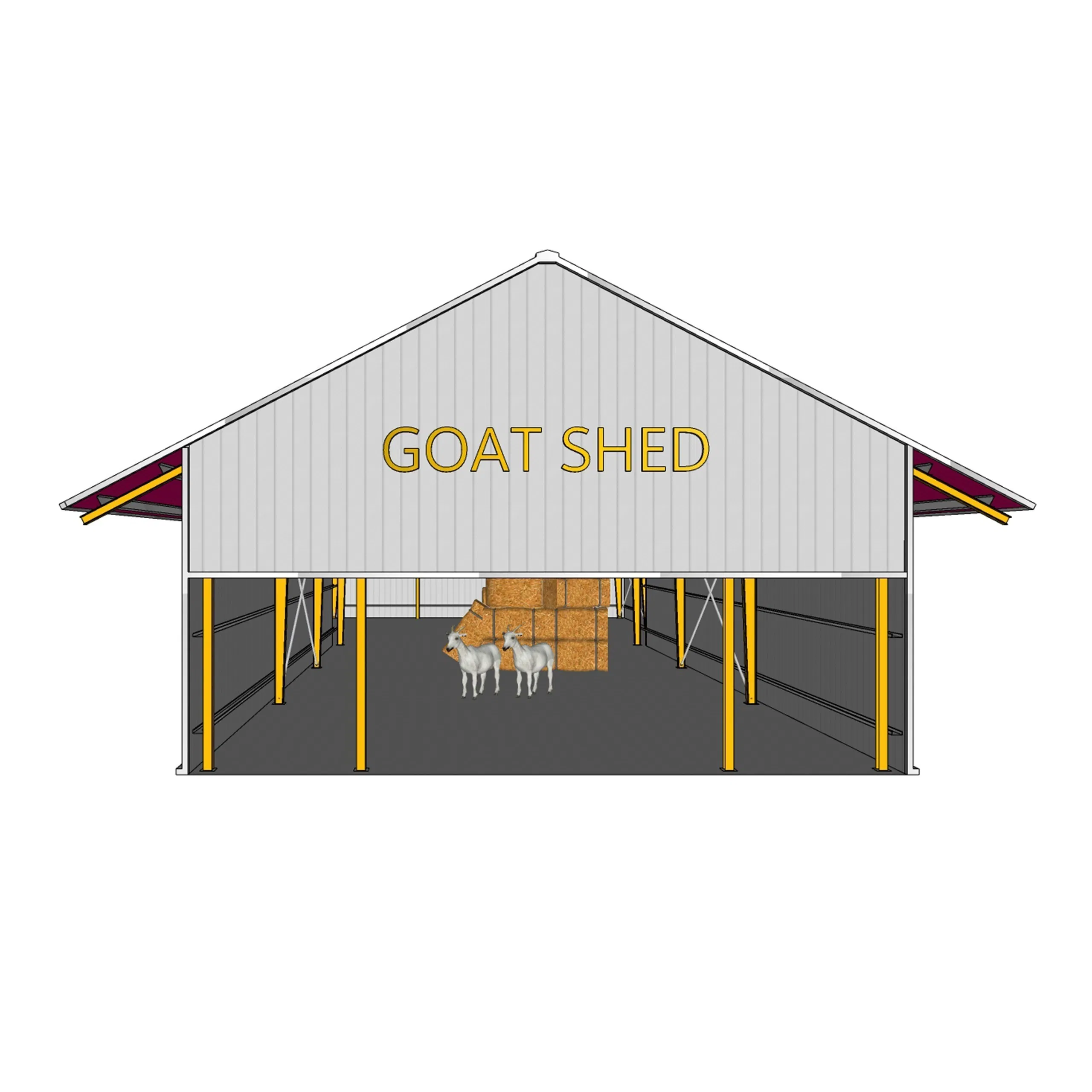 Green Energy Prefabricated China New Modern Wholesale Construction Building Material of Metal Steel Structure Goat Shed with Flexible Layout for Storage