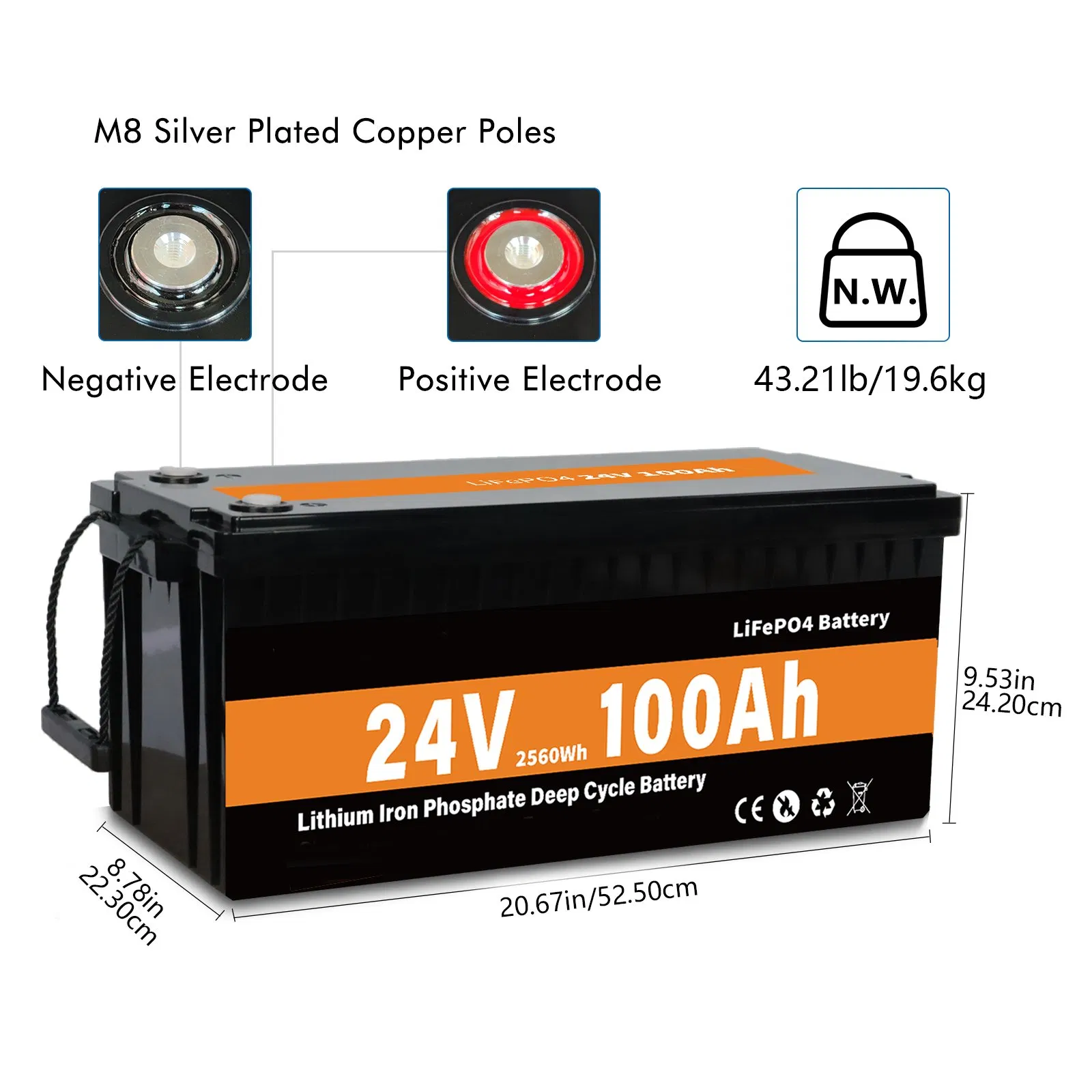 LiFePO4 Battery Solar Energy Storage System 24V 100ah for UPS