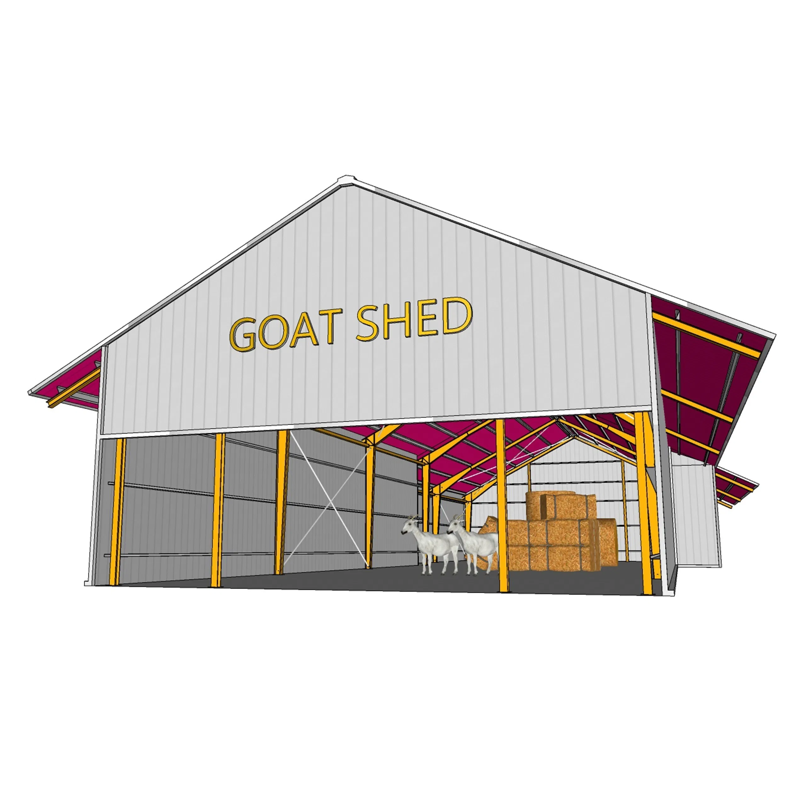 Green Energy Prefabricated China New Modern Wholesale Construction Building Material of Metal Steel Structure Goat Shed with Flexible Layout for Storage
