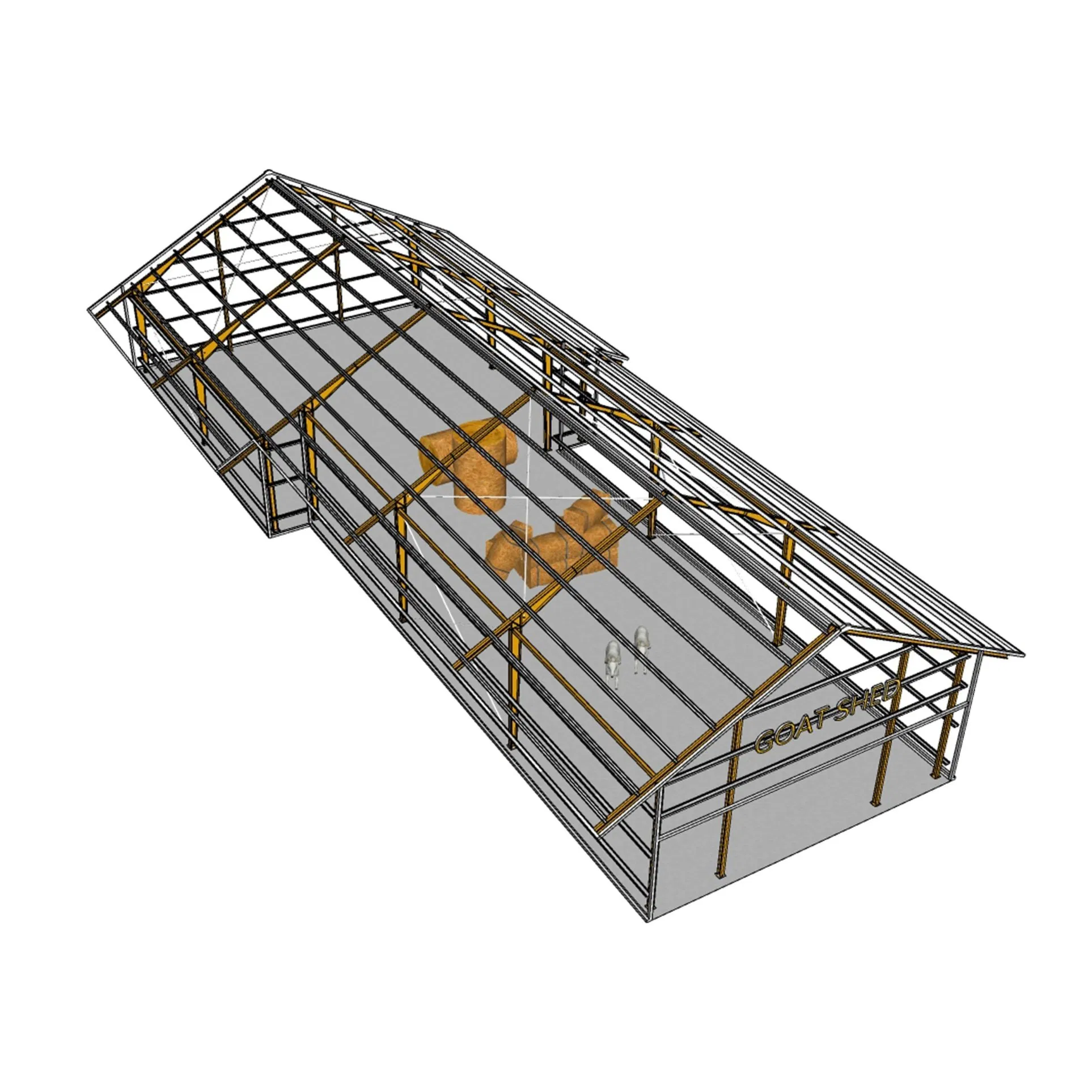 Green Energy Prefabricated China New Modern Wholesale Construction Building Material of Metal Steel Structure Goat Shed with Flexible Layout for Storage