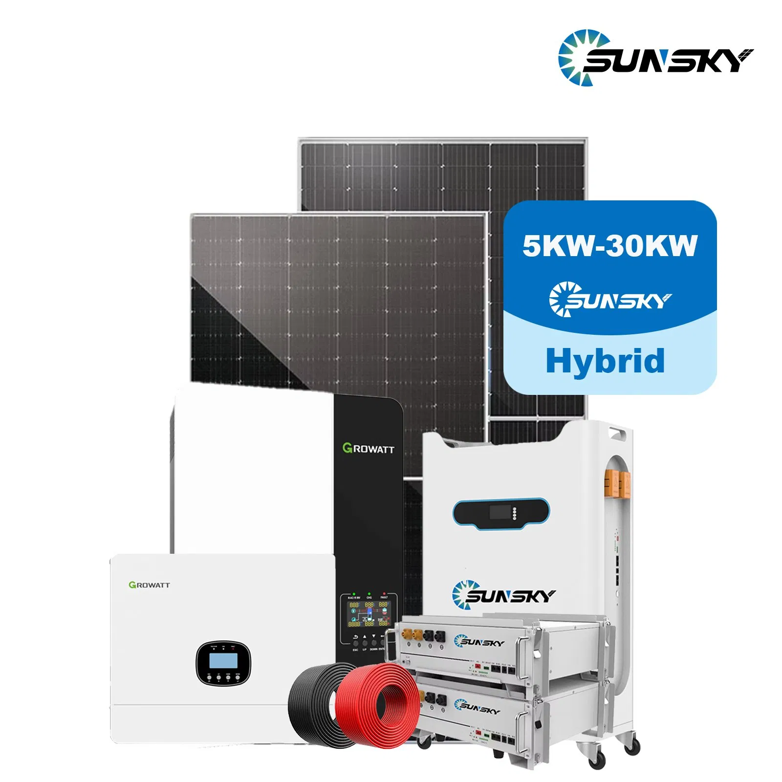 10kw 20kw 30kw 50kw Solar Power Energy Storage System 3kw 5kw 6kw 8kw Hybrid Solar Panel Energy System for Factory and Home