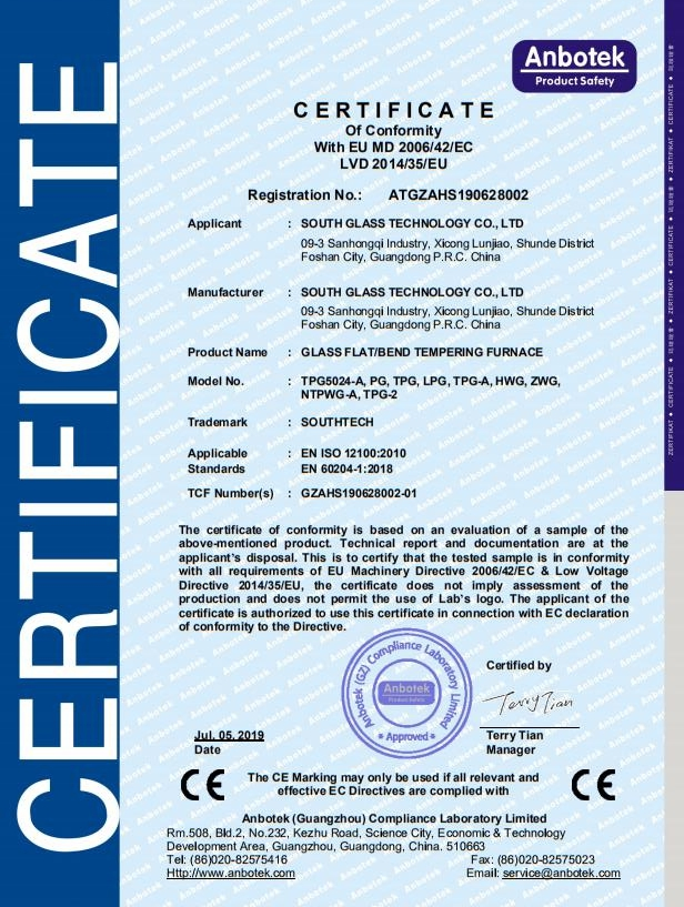 Southtech Energy Saving Zero Wind Mark Flat and Cross Bending Tempered Glass Processing Equipment with New Generation Vortech Convection Price (NTPWG-V Series)