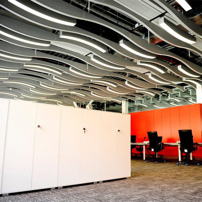 Office Ceiling Board Fiber Acoustic Baffle Sound Absorption Building Material