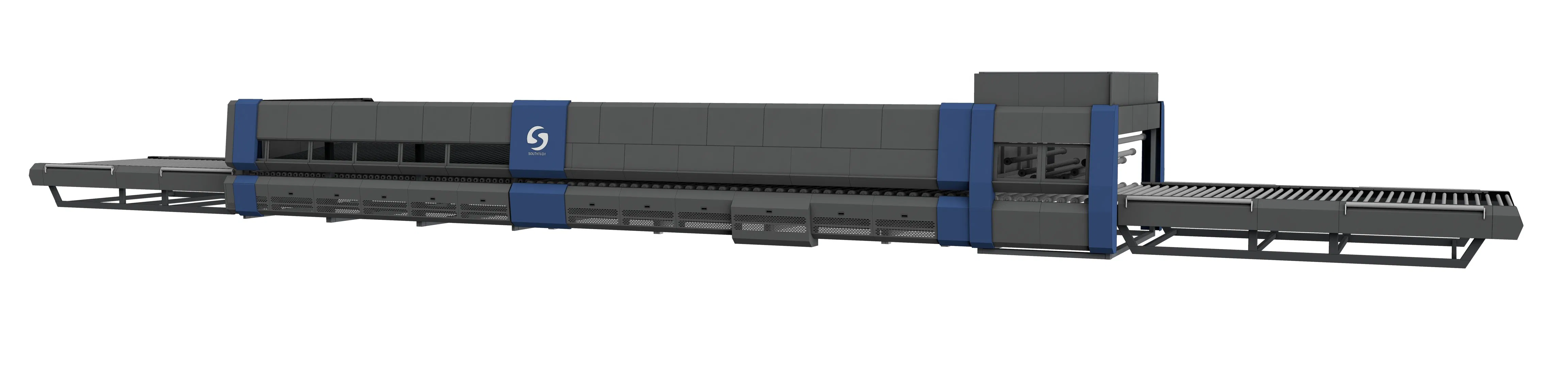 Southtech Energy Saving Zero Wind Mark Flat and Cross Bending Tempered Glass Processing Equipment with New Generation Vortech Convection Price (NTPWG-V Series)