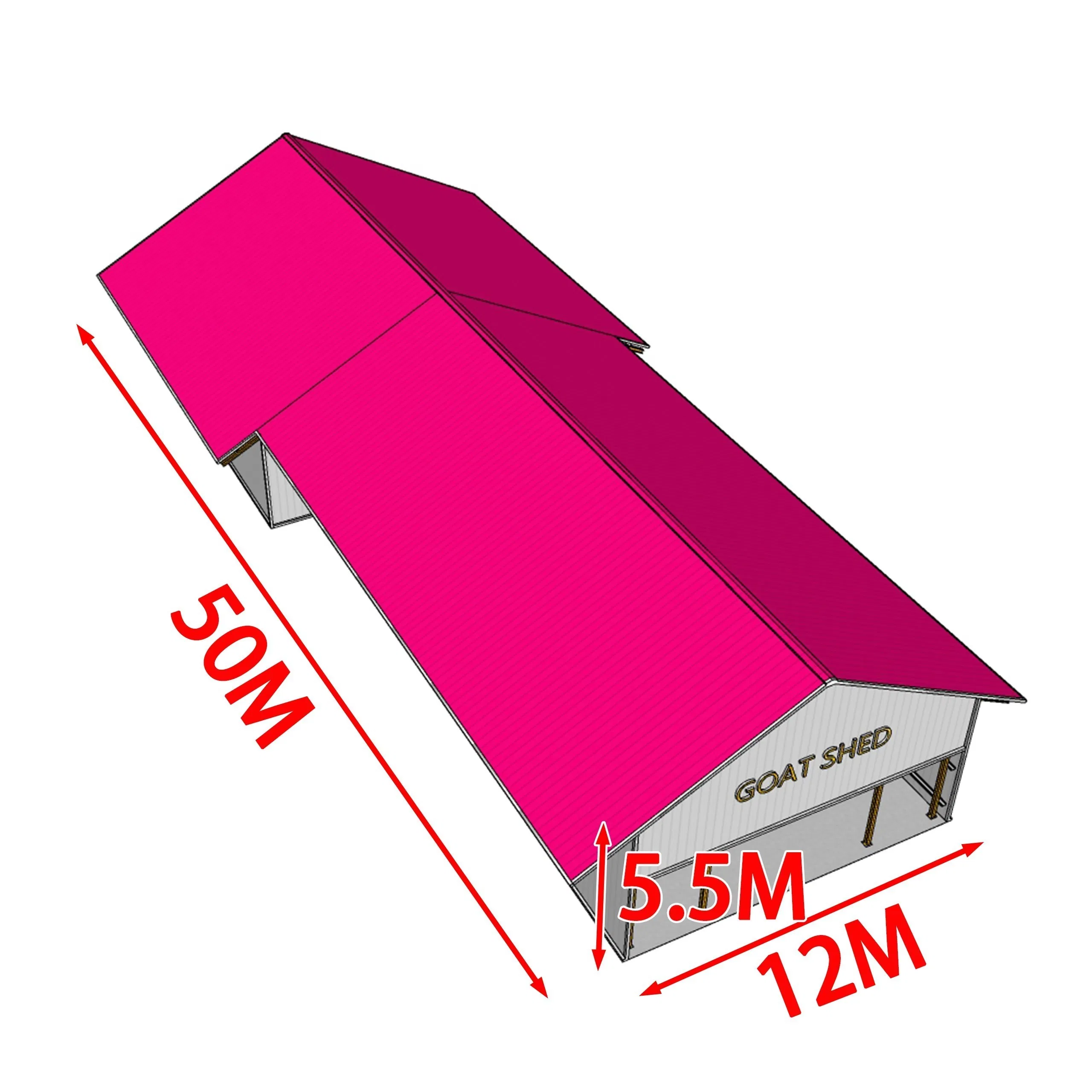 Green Energy Prefabricated China New Modern Wholesale Construction Building Material of Metal Steel Structure Goat Shed with Flexible Layout for Storage