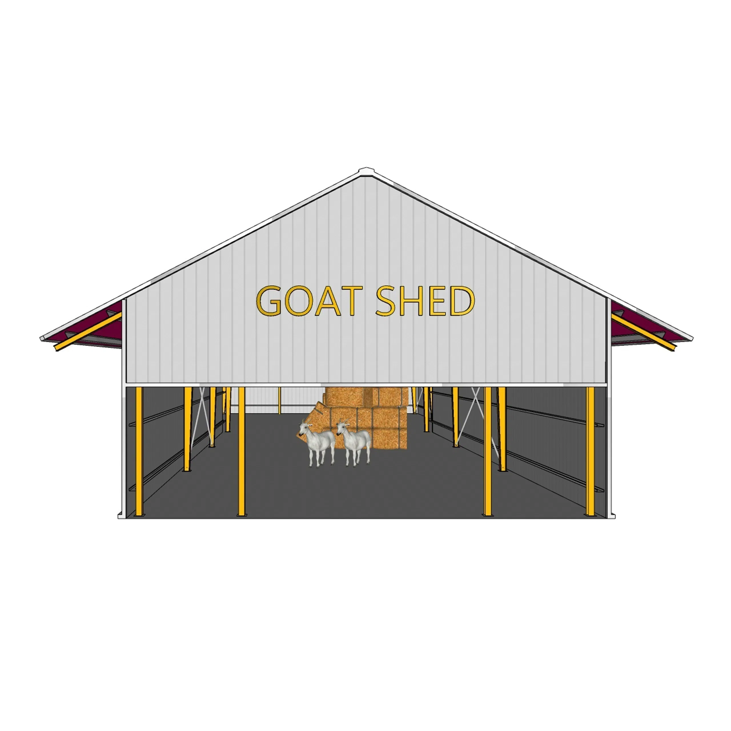 Green &amp; Recyclable China New Modern Wholesale Construction Building Material of Metal Steel Structure Goat Shed with Spacious Layout for Efficient Farming
