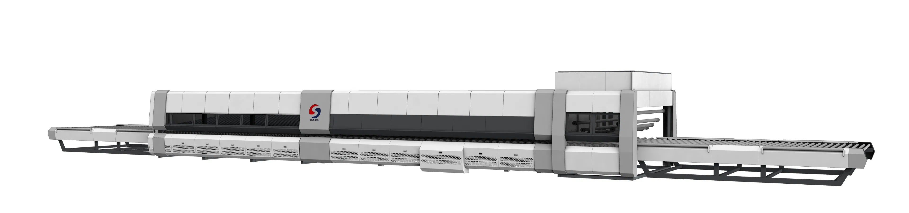Southtech Energy Saving Zero Wind Mark Flat and Cross Bending Tempering Glass Processing Equipment with New Generation Vortech Convection Price (NTPWG-V Series)