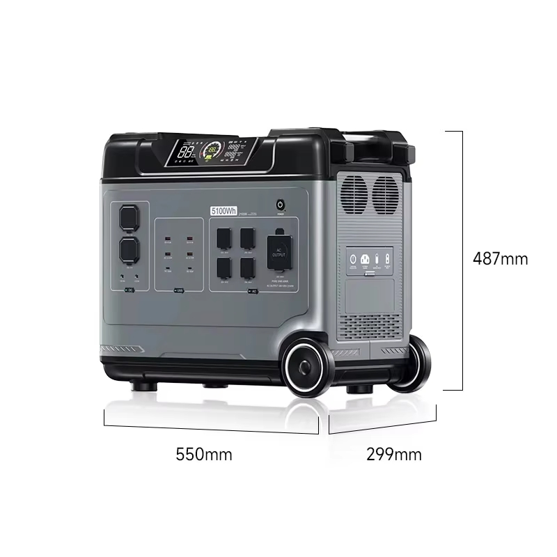 Solar Energy System 5120wh Rechargeable Backup Power LiFePO4 Battery Emergency Solar Generator Portable Power Station 4000W