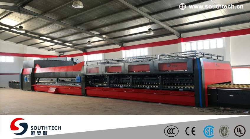 Southtech Energy Saving Zero Wind Mark Flat and Cross Bending Hardening Glass Processing Equipment with New Generation Vortech Convection (NTPWG-V Series)
