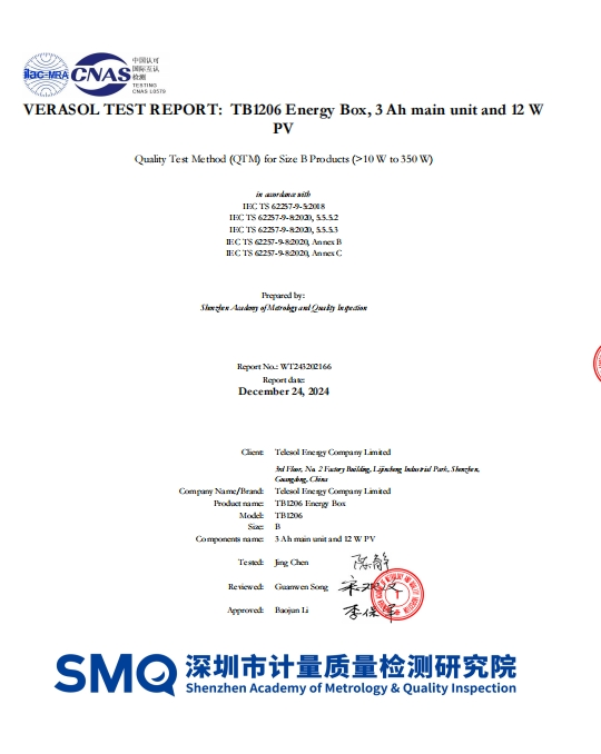 Certification VeraSol