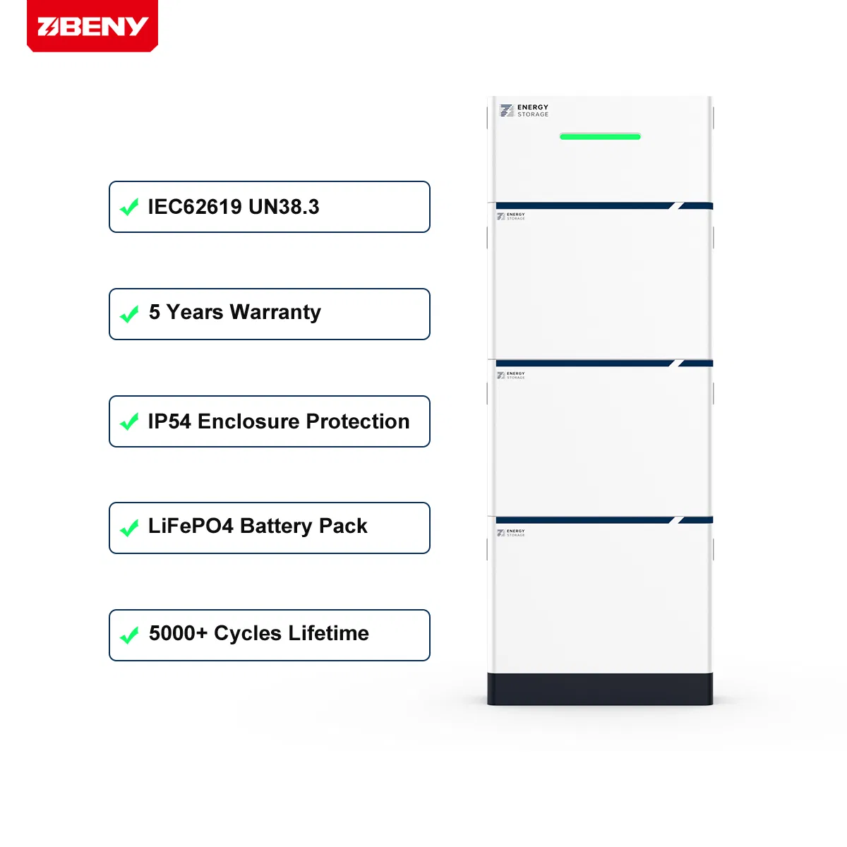 High Voltage Power Wall 76.8V Stackable Battery 4kwh 50ah LiFePO4 Solar Lithium Battery Home Energy Storage System