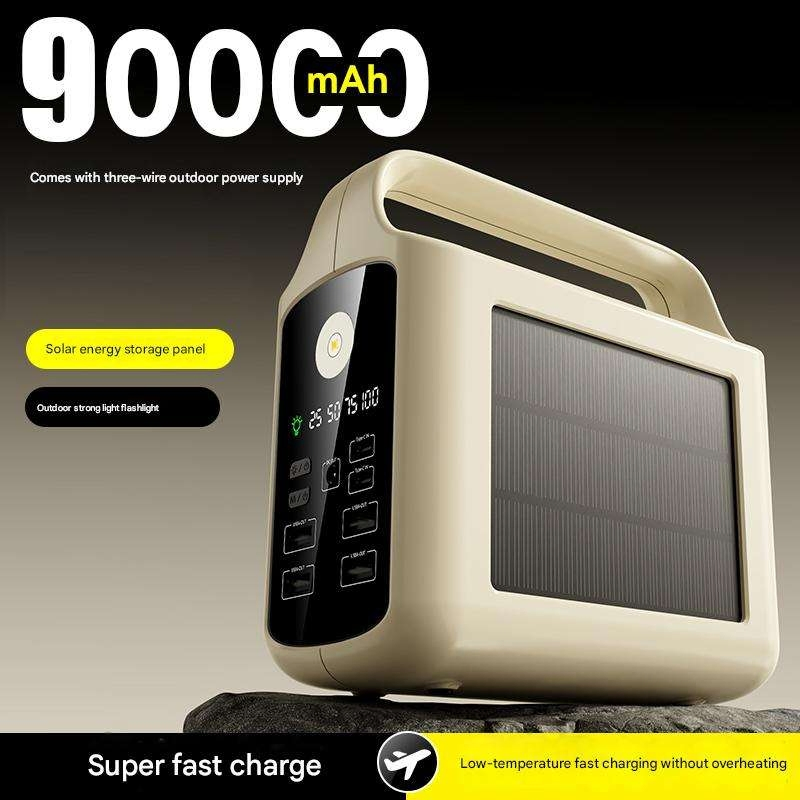 Wholesale 90000mAh/110000mAh Ultra Slim Portable Solar Power Station Built-in Cables 10W Fast Charging Customizable Logo