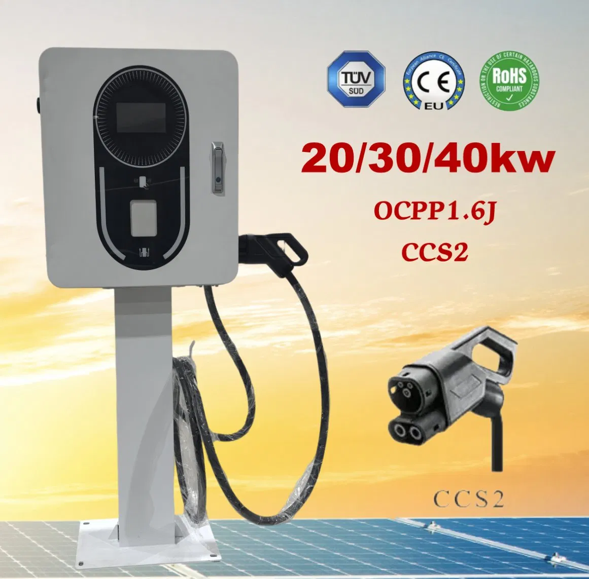 20kw 30kw 40kw 7inch LCD Screen CCS 2 Electric Vehicle/Car/Battery Fast DC EV Charger Charging Solution