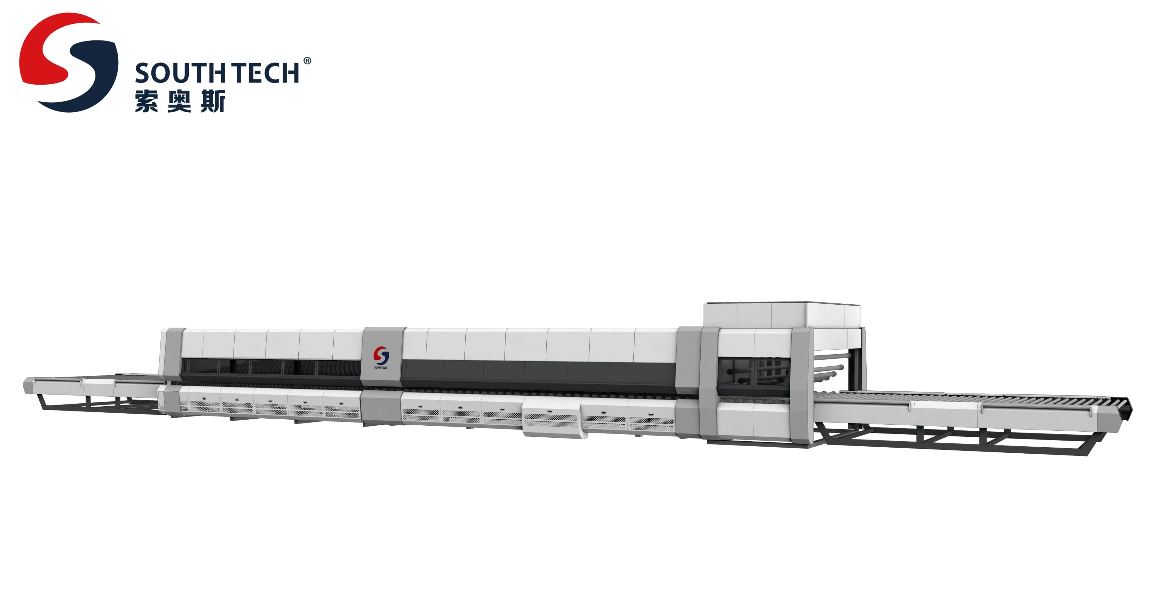 Southtech Energy Saving Zero Wind Mark Flat and Cross Bending Hardening Glass Processing Equipment with New Generation Vortech Convection (NTPWG-V Series)