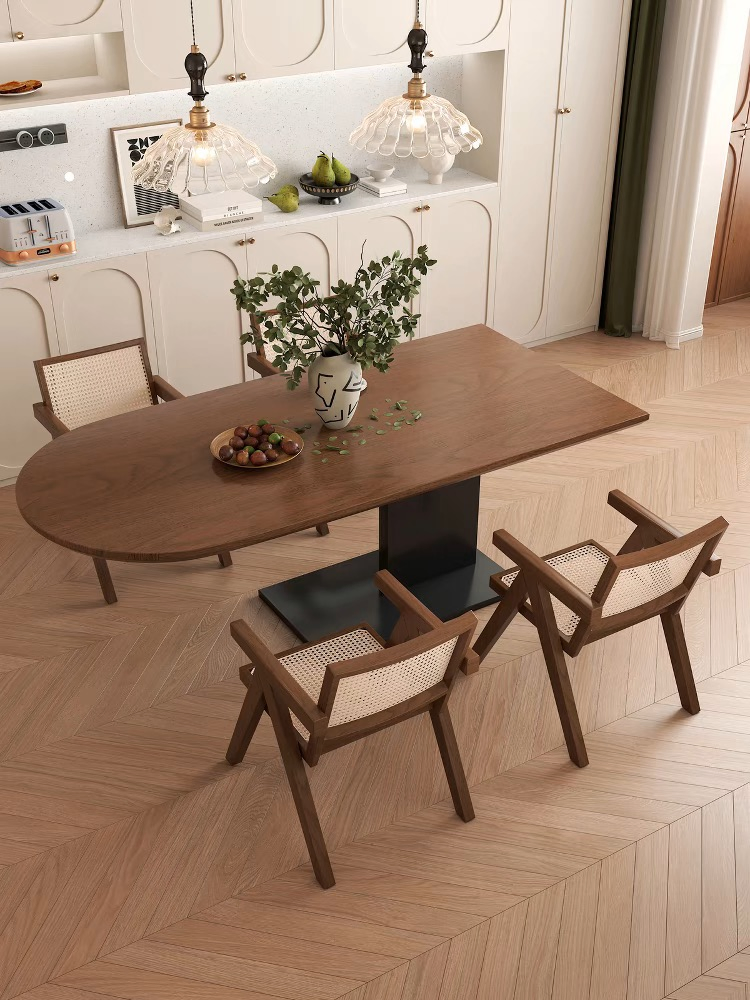 Waterproof Fire Resistant Outdoor Wooden Compact Dining Table with Metal Legs