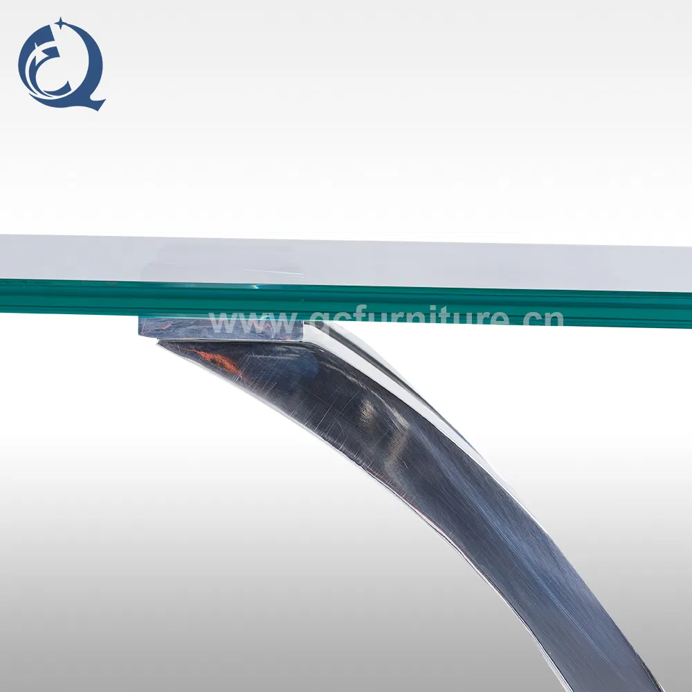 New Modern Stainless Steel Base Glass Dining Sideboard Console Table