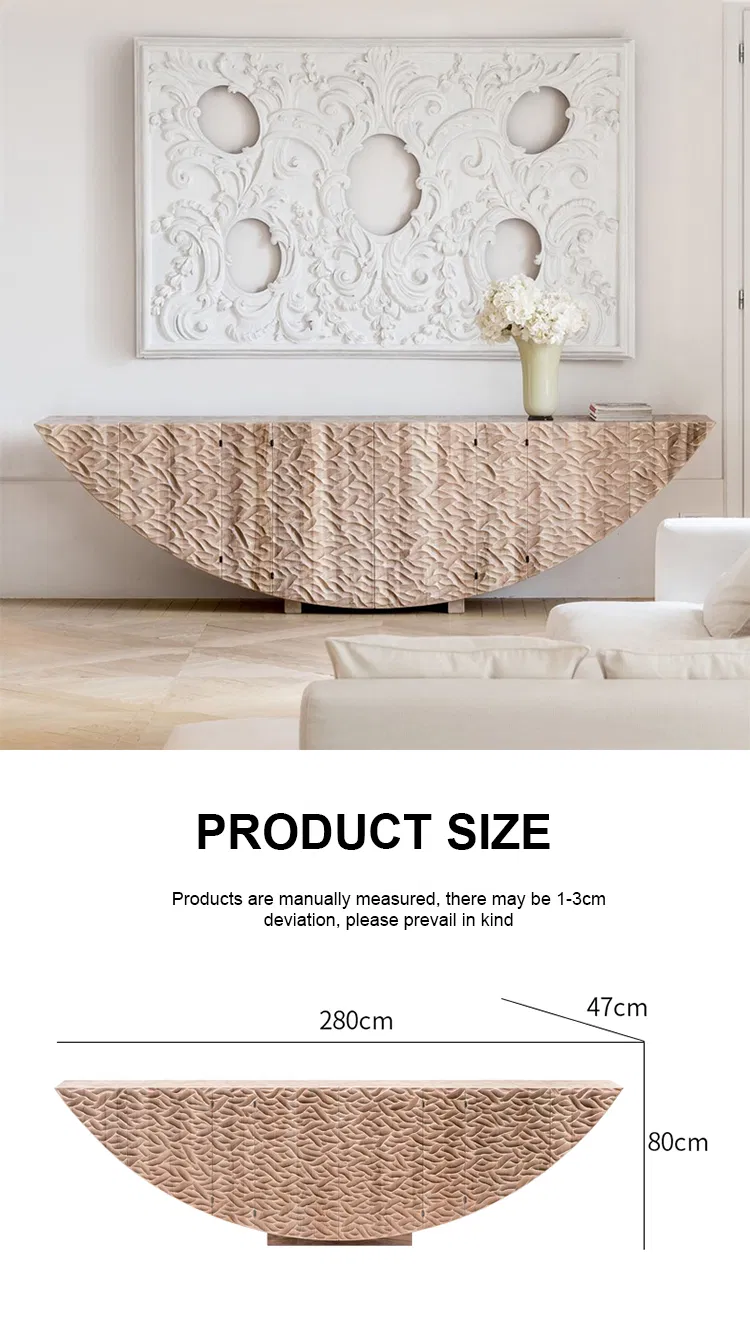 Designer Style Solid Wood Sideboard Storage Cabinet Entryway Console Table