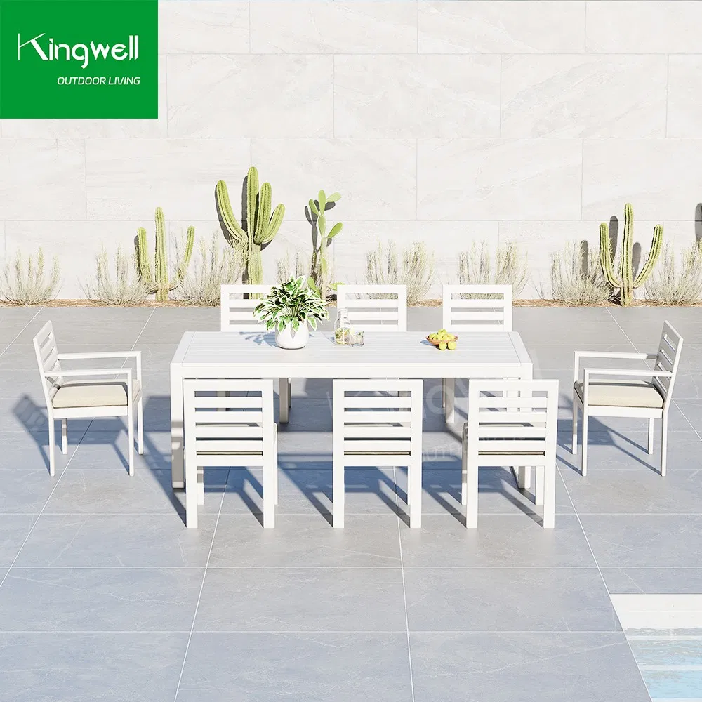 Hot Sale High End Kingwell Patio Luxury Furniture Outdoor Dining Table Set