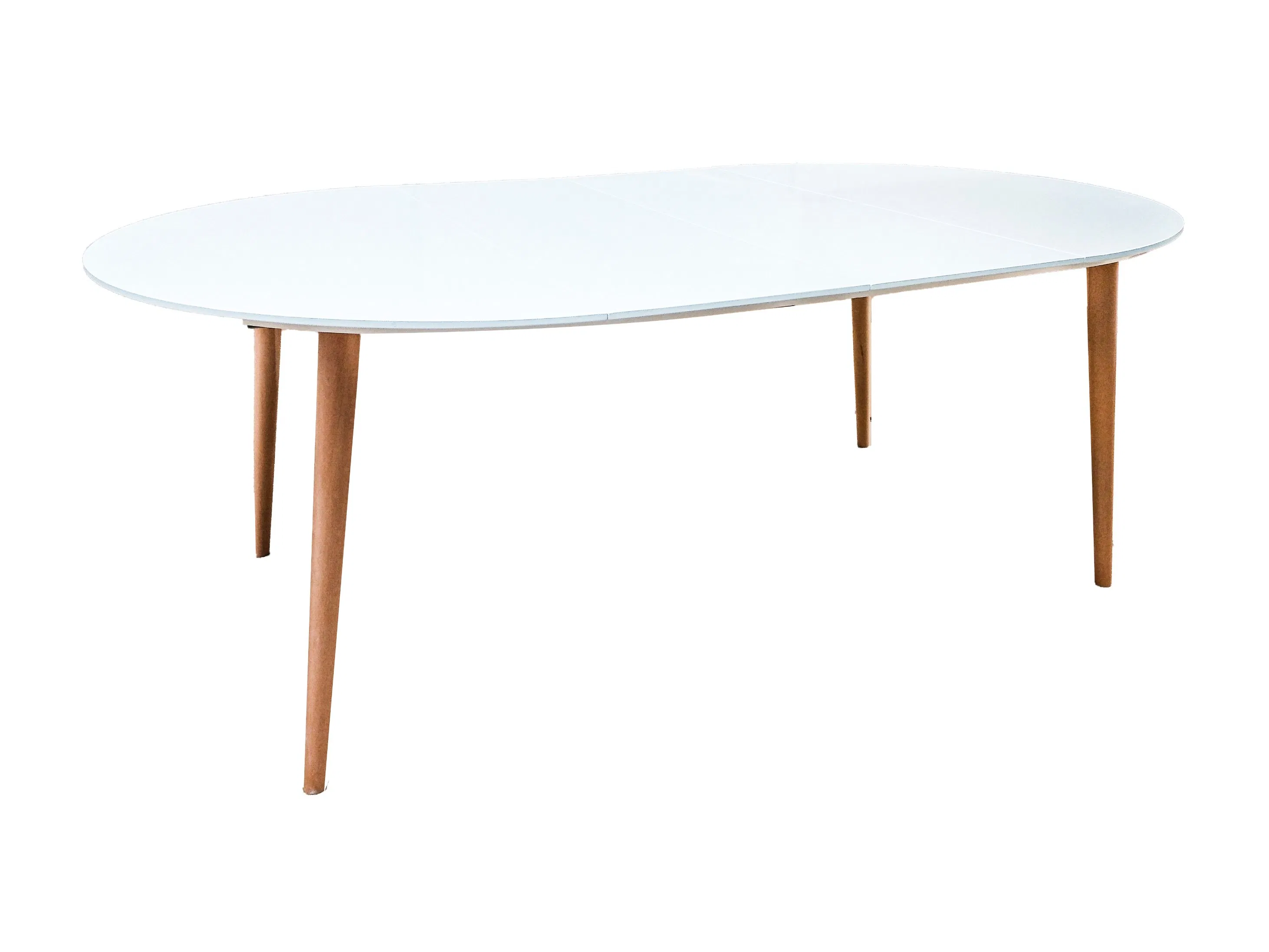 Cheap Modern White Solid Wood Legs MDF Top Extendable Dining Table