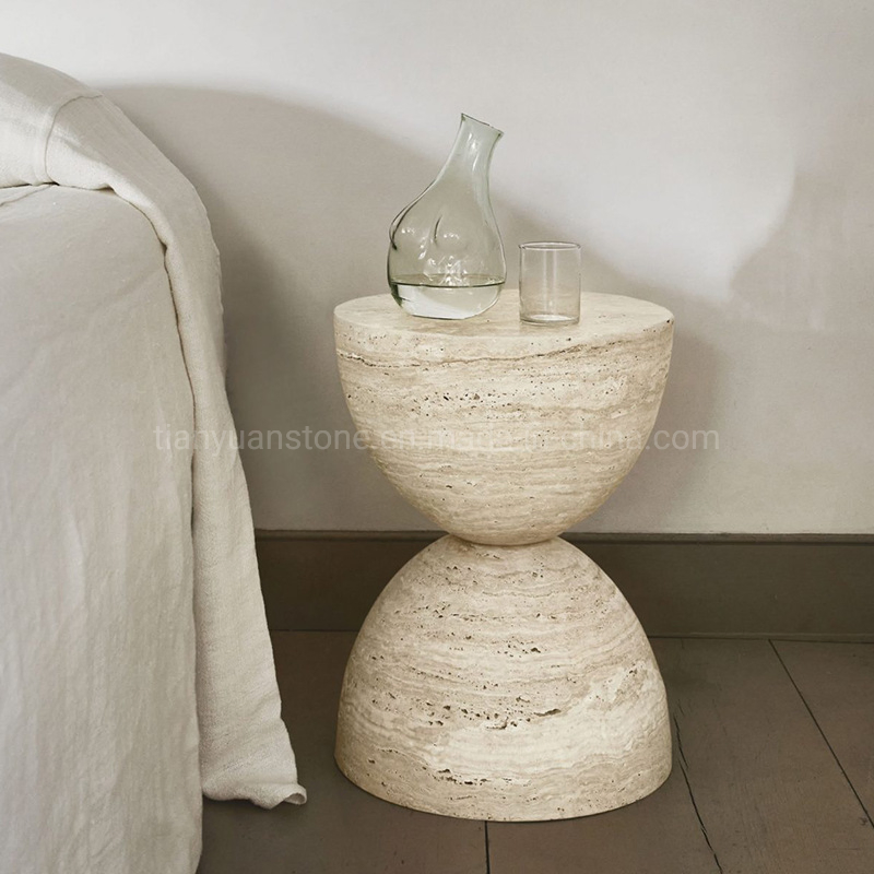Marble Tower Table Solid Stone Pedestal Post Accent Side Coffee Marble End Table