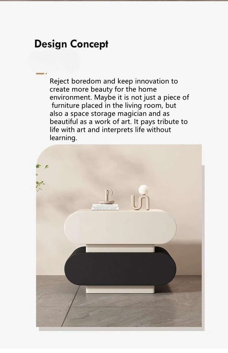 Leather Finish Bedside Table