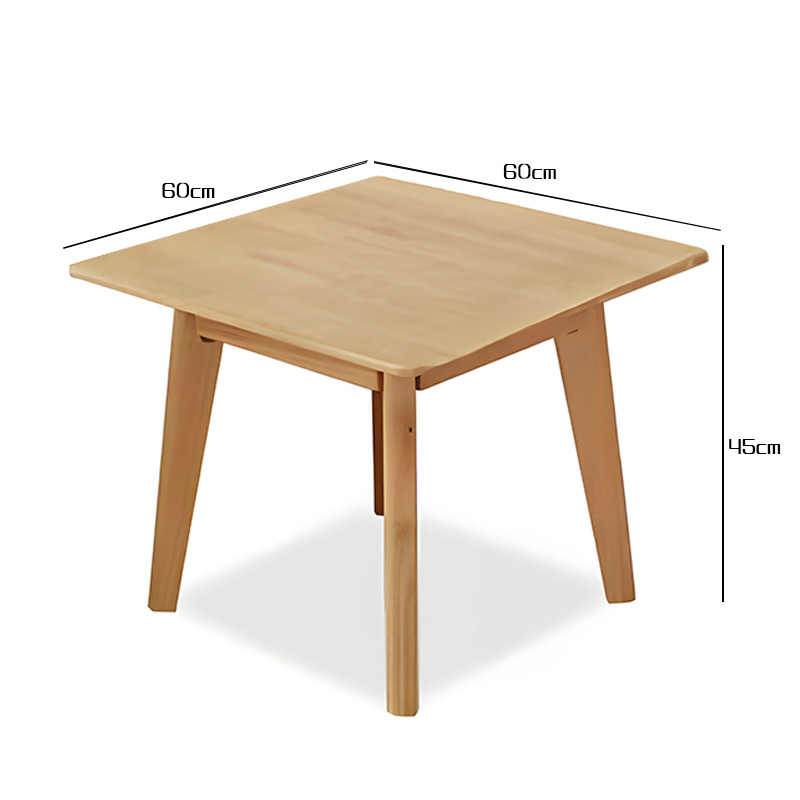 Contemporary 60cm Wooden Square Accent Table Minimalist Square Side Table Stylish 60cm Square End Table in Light Natural Wood