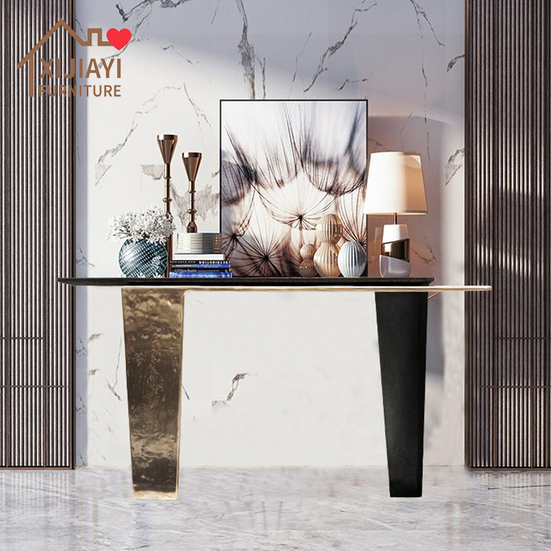 Xijiayi Modern Hotel Console Table with Metal Steel for Luxury Lobby Decor.