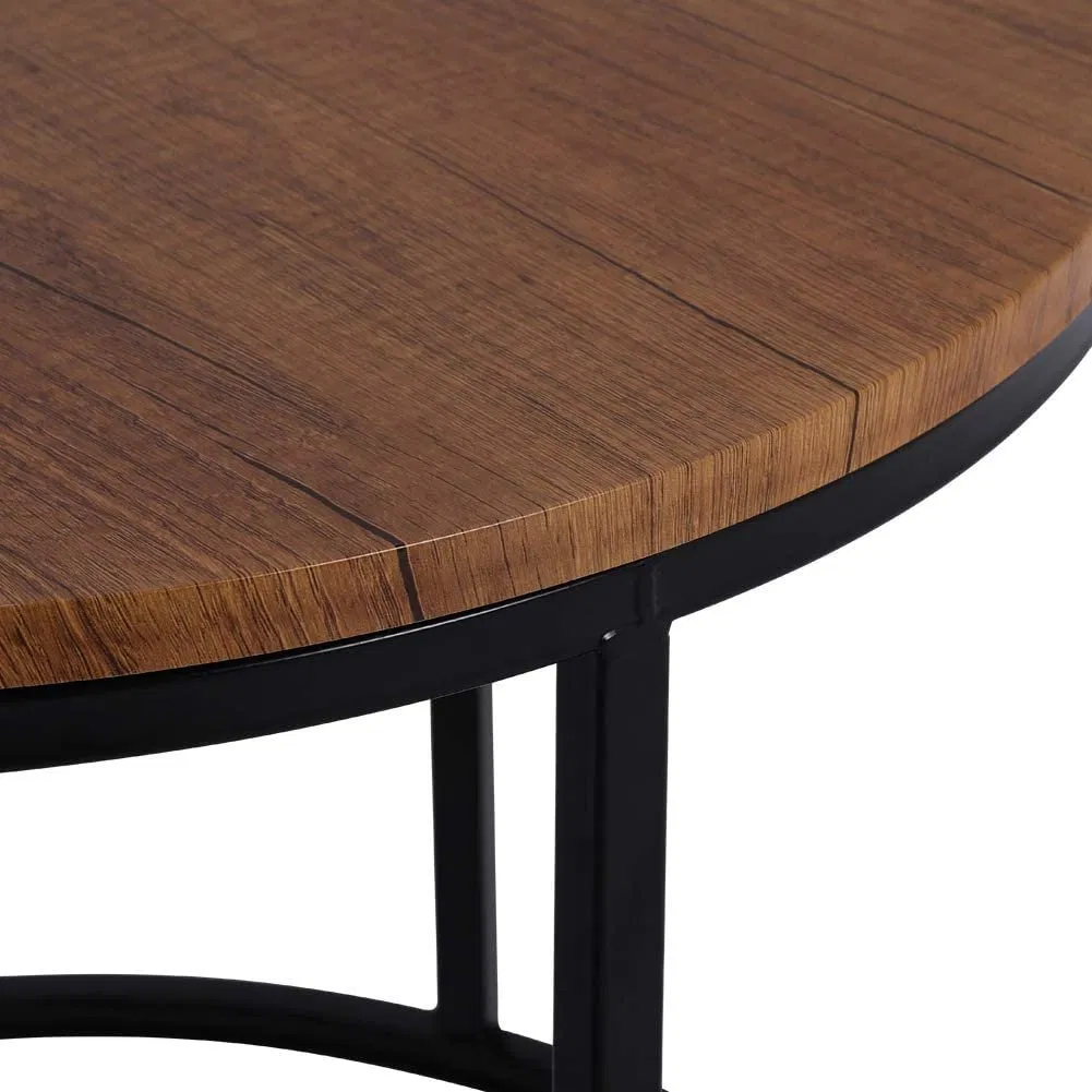 New Commercial Furniture Round Wooden Side Center Accent Coffee Table Set