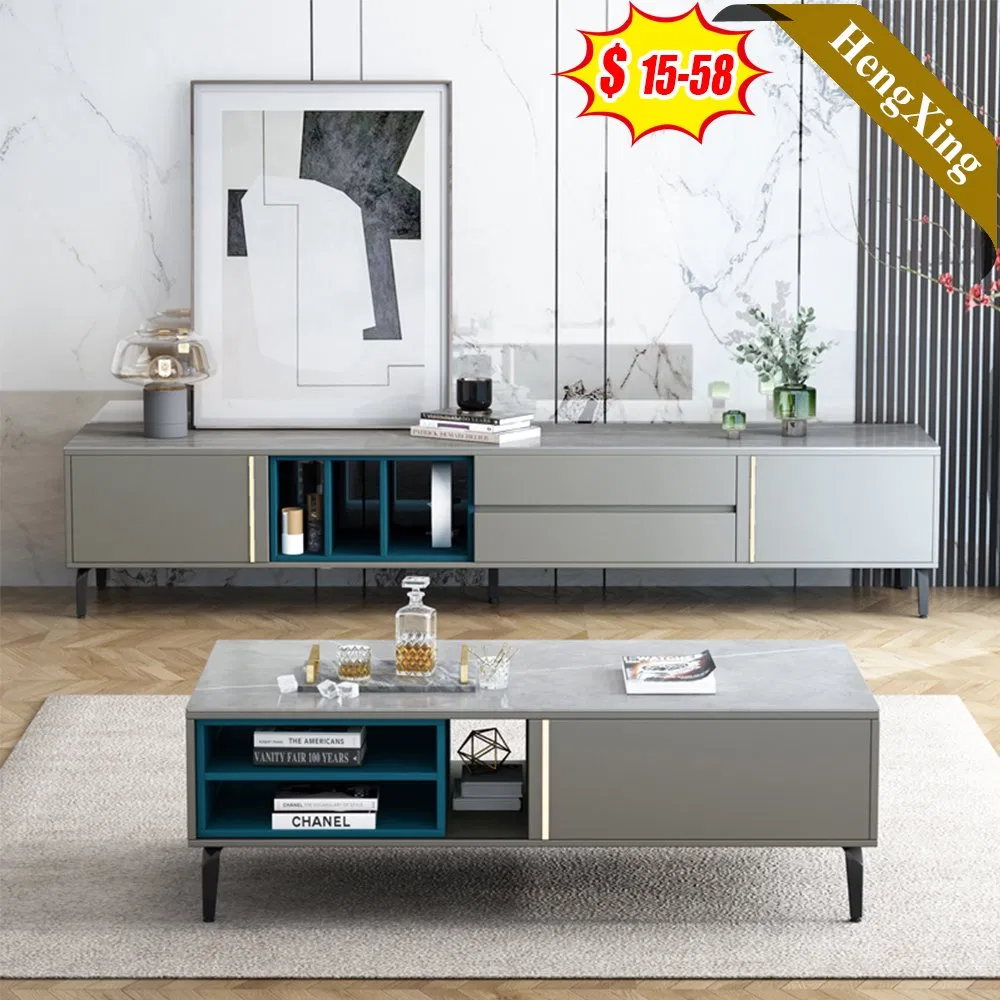 Foshan Modern Home Furniture MDF Living Room Glass TV Stand Cabinets Coffee Side Tea Table