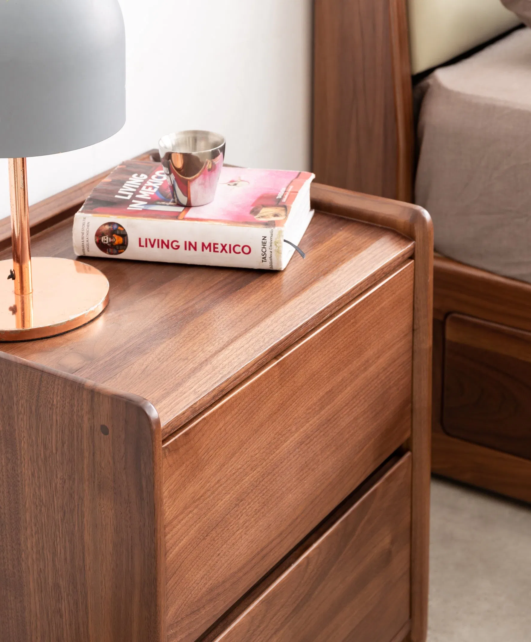 Luxurious Rich Solid North American Black Walnut Home Bedroom Bedside Table