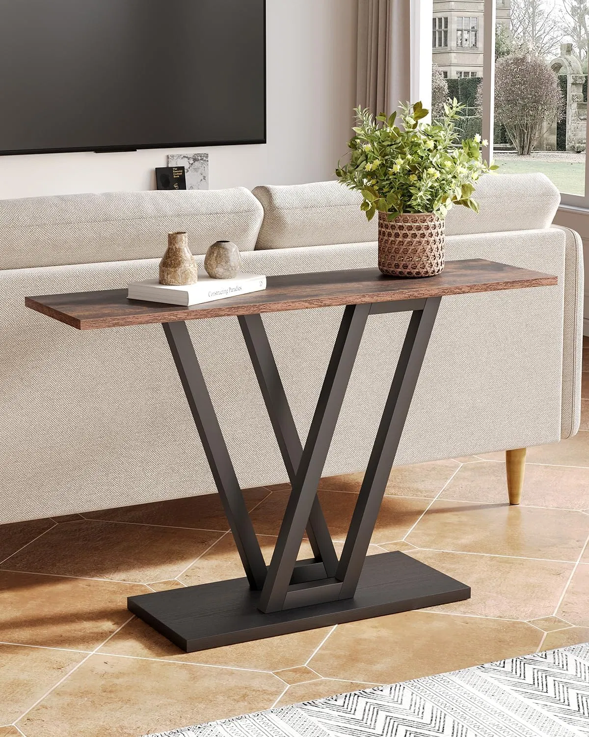 Home Living Room Good 43 Inch Sofa Entryway Console Table