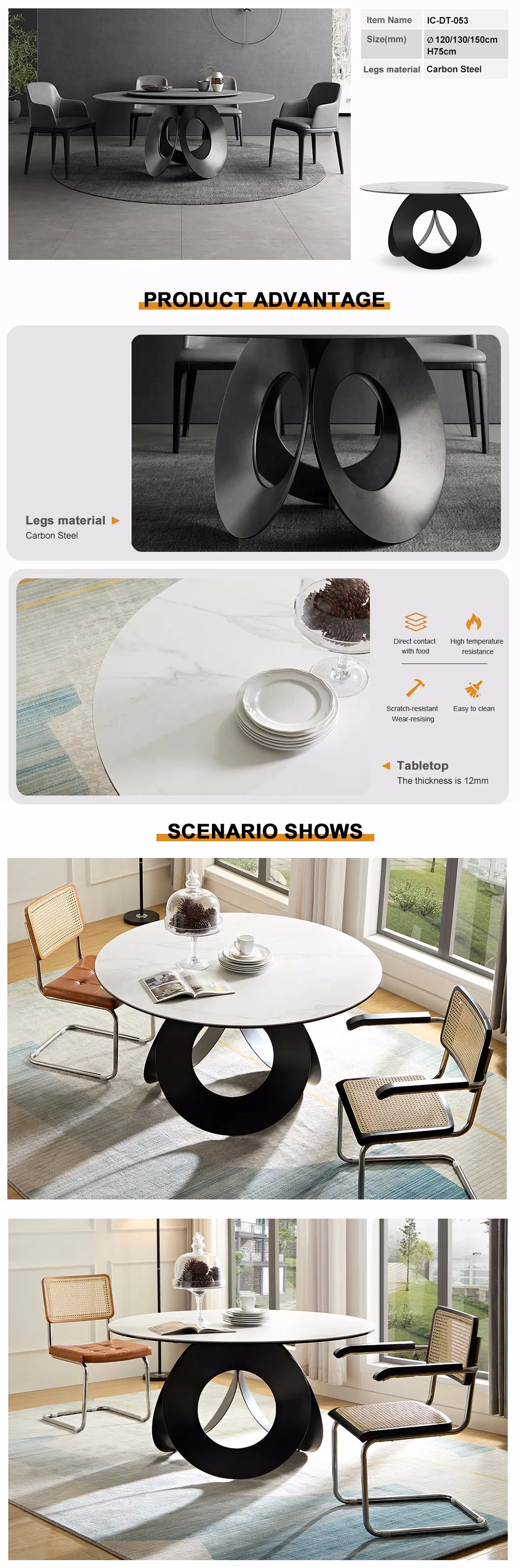 Sintered Stone Table Display