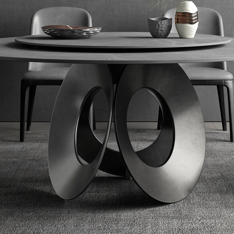 Sintered Stone Dining Rounded Extendable Folding Space Saving Solid Wood Legs Best Price Dining Table for Restaurant