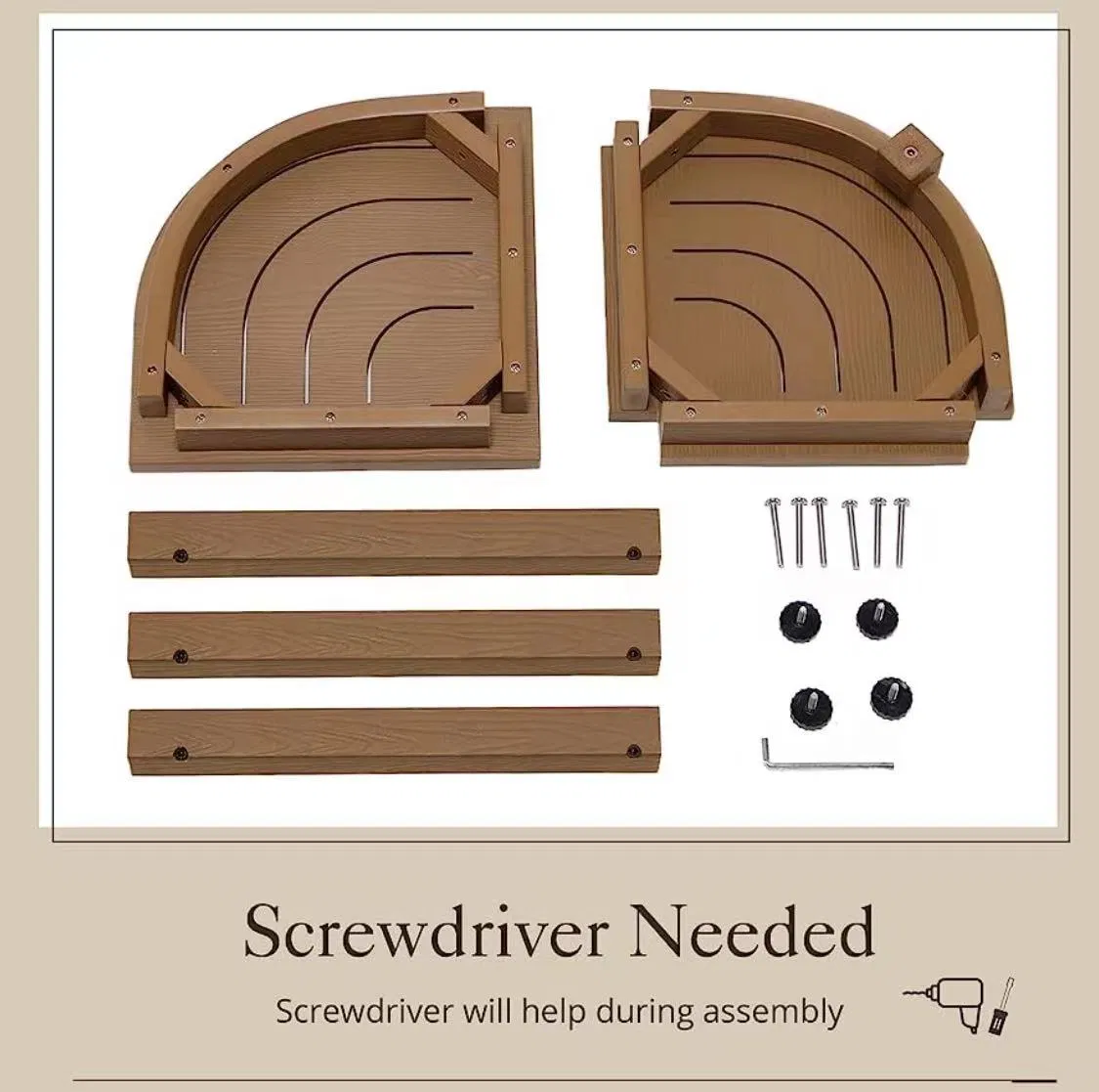 Modern 2-Tier Outdoor Side Table Teak Wood Patio End Table Weather Resistant Corner Side Table