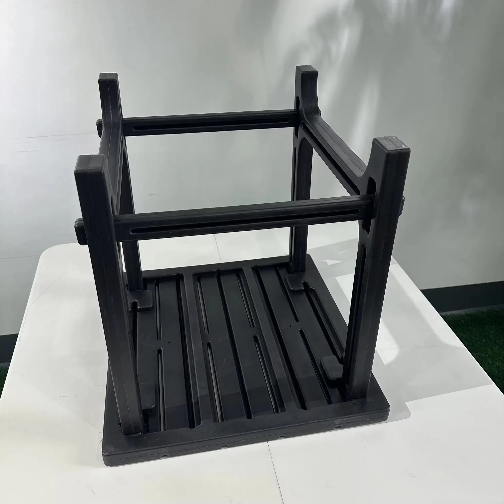 Adirondack Outdoor Side Table All Weather HDPE Plastic Black Coffee Table Patio Indoor Storage Shelf Living Room Furniture