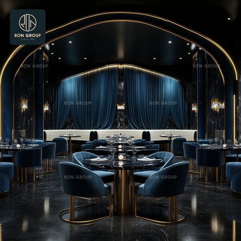 Luxury Customized Leather Booth Seating Round Marble Table and Chairs High-End Coffee Shop Restaurant Furniture Sets