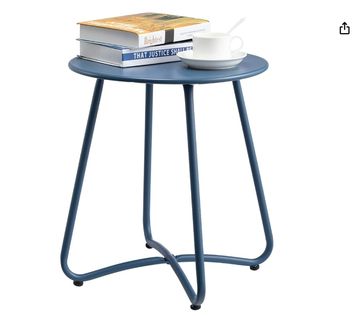 Light Weight Round Shape Balcony Patio Tables Room Metal Sofa Side Table