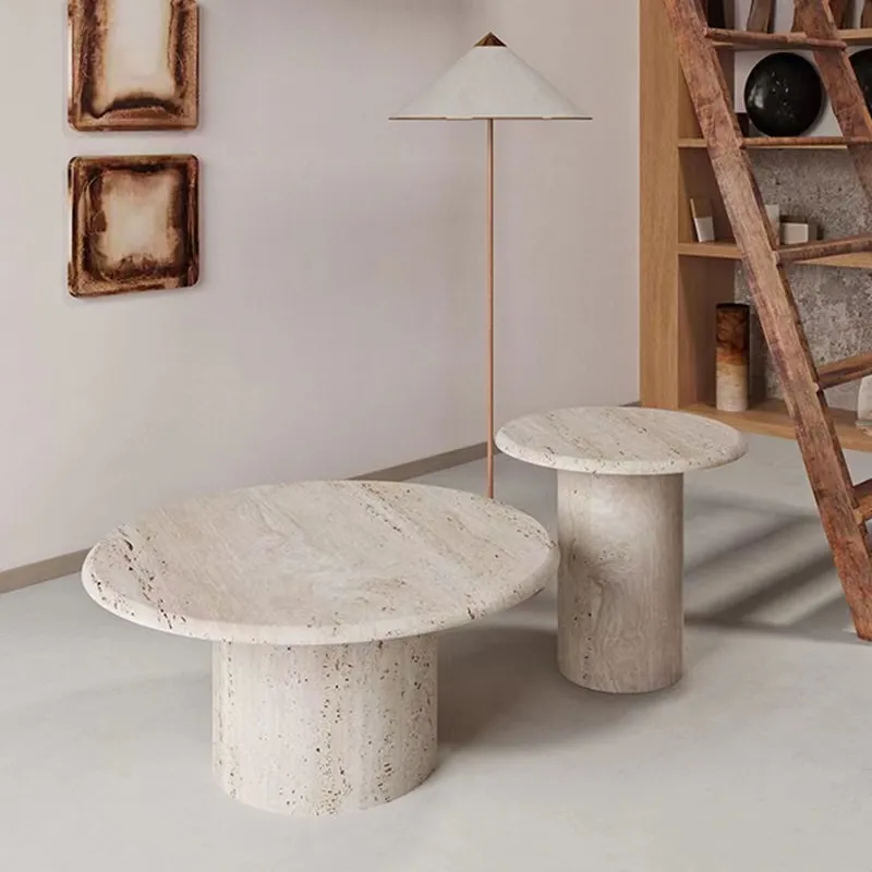 Red Travertine Table View 5