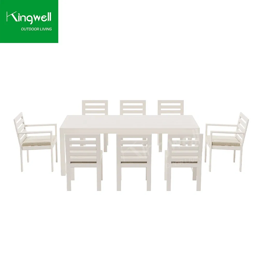 Hot Sale High End Kingwell Patio Luxury Furniture Outdoor Dining Table Set