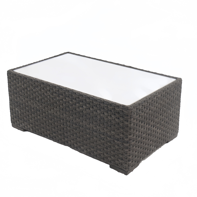 Modern Furniture Outdoor Dining Table Marble Aluminum Frame Garden Sectional PE Rattan Wicker Coffee Table with Adjustable Lounger Sofa &amp; Ottomans, for Balcony